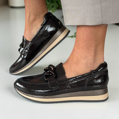 Womens Jana 24766 Mocca Patent Loafer - Mocca Patent