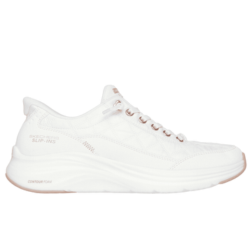 Womens Skechers Slip-ins: Contour Foam Cozy Fit Trainers - White Rosegold