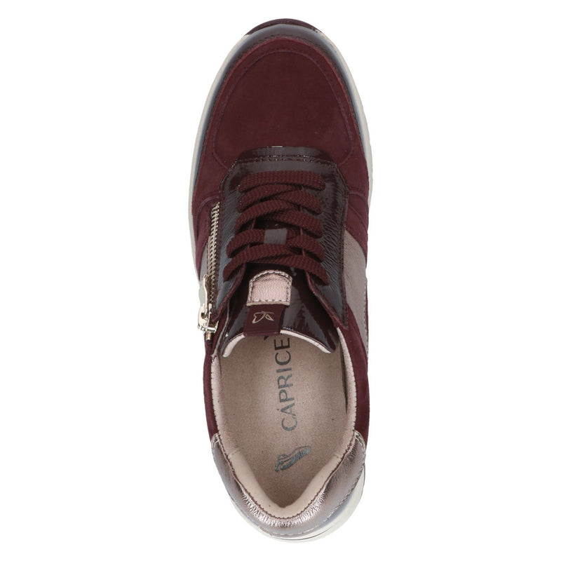 Womens Caprice 23300 Trainers - Bordeaux Combi