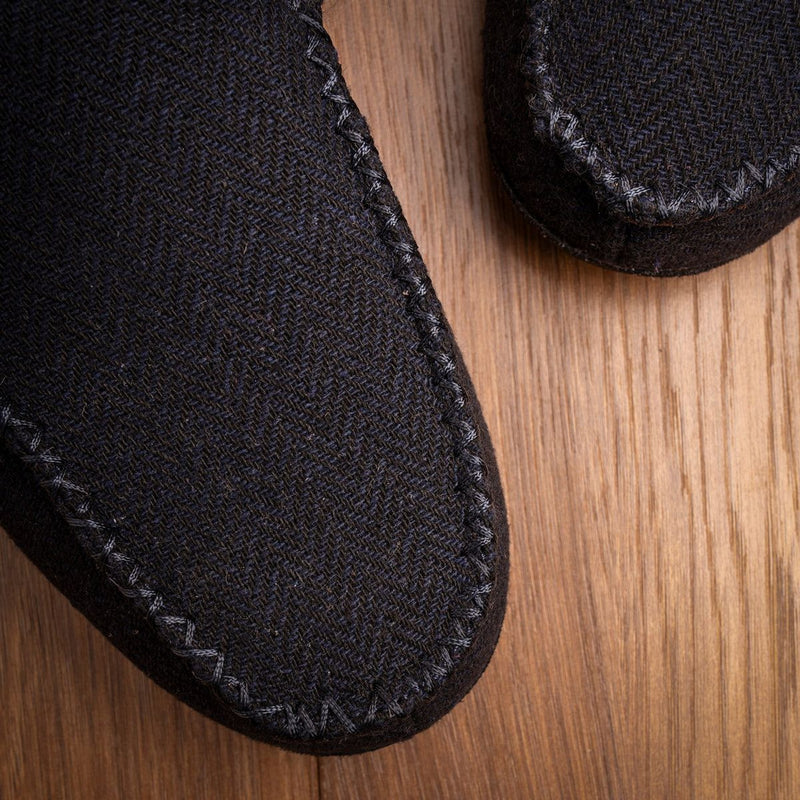 Mens Lazy Dogz Hendrix II Navy Fur Lined Slippers - Navy