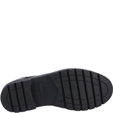 Girls Hush Puppies Jayne Senior School Shoes - Black Patent