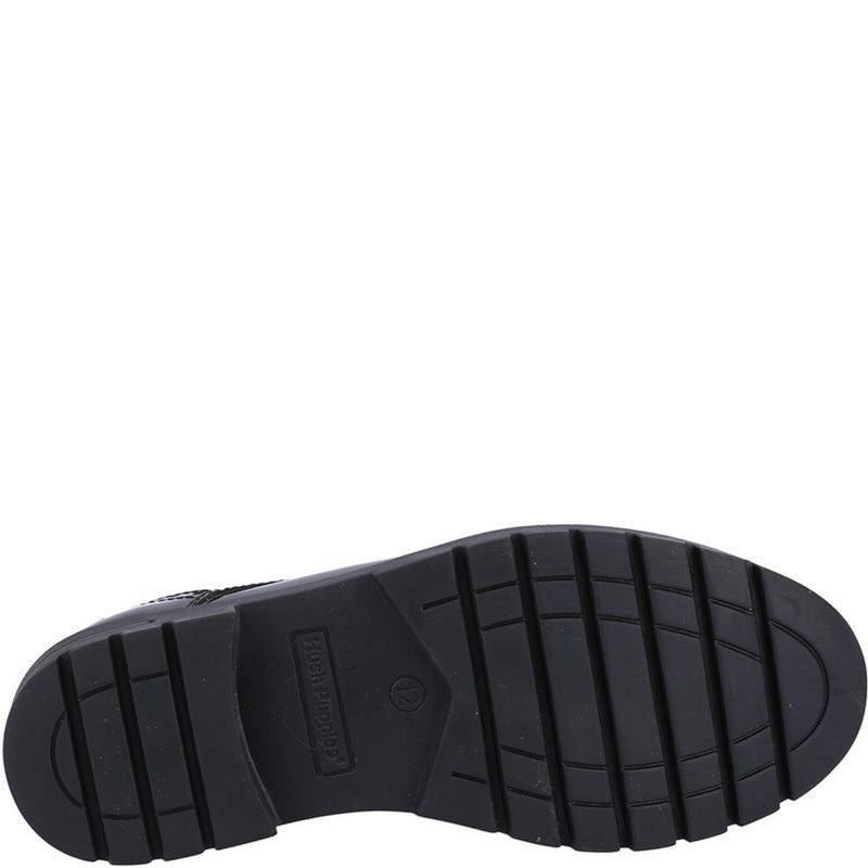 Girls Hush Puppies Jayne Senior School Shoes - Black Patent