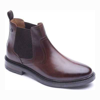Mens Base London Smith Waxy Brown Leather Chelsea Boots - Waxy Brown