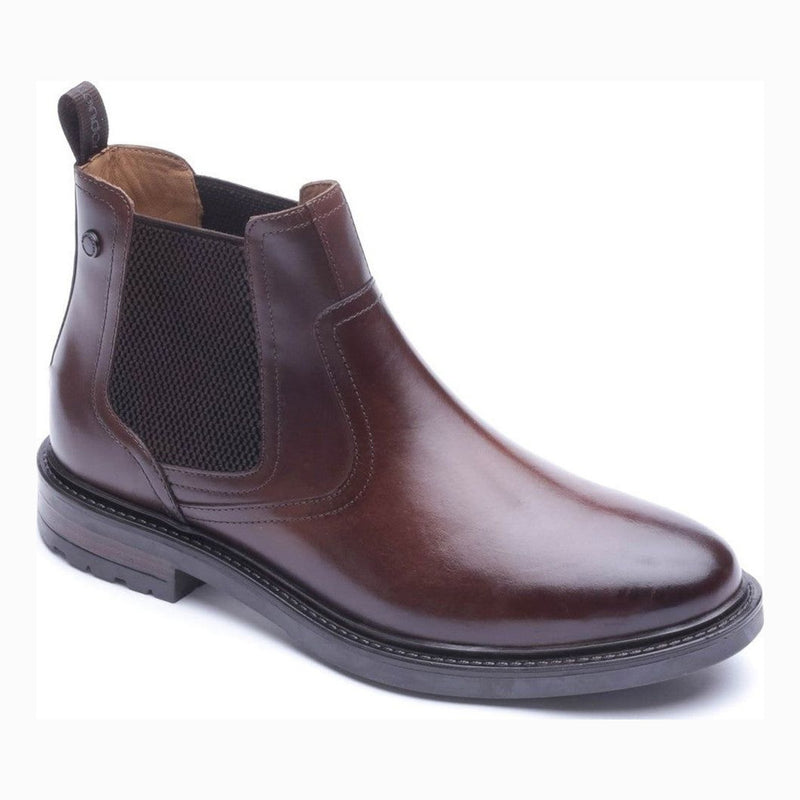 Mens Base London Smith Waxy Brown Leather Chelsea Boots - Waxy Brown