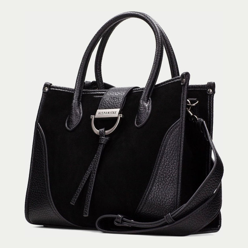 Womens Hispanitas 265022 Suede Shoulder Bag - Black