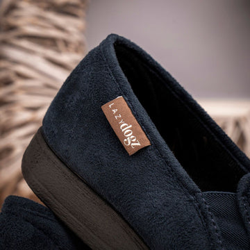 Mens Lazy Dogz Harrison II Tweed Slippers - Navy
