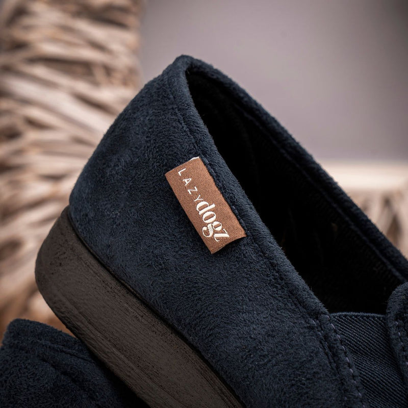 Mens Lazy Dogz Harrison II Tweed Slippers - Navy
