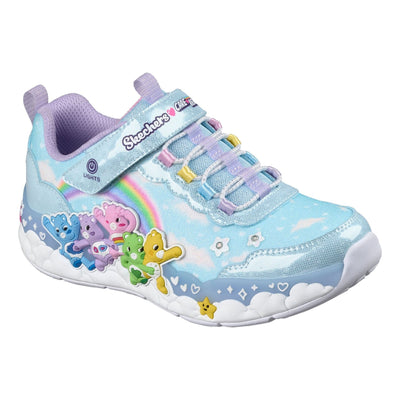 Little Kids Girls Skechers S-Lights - Hugs N Snugs Blue Care Bears Trainers - Blue