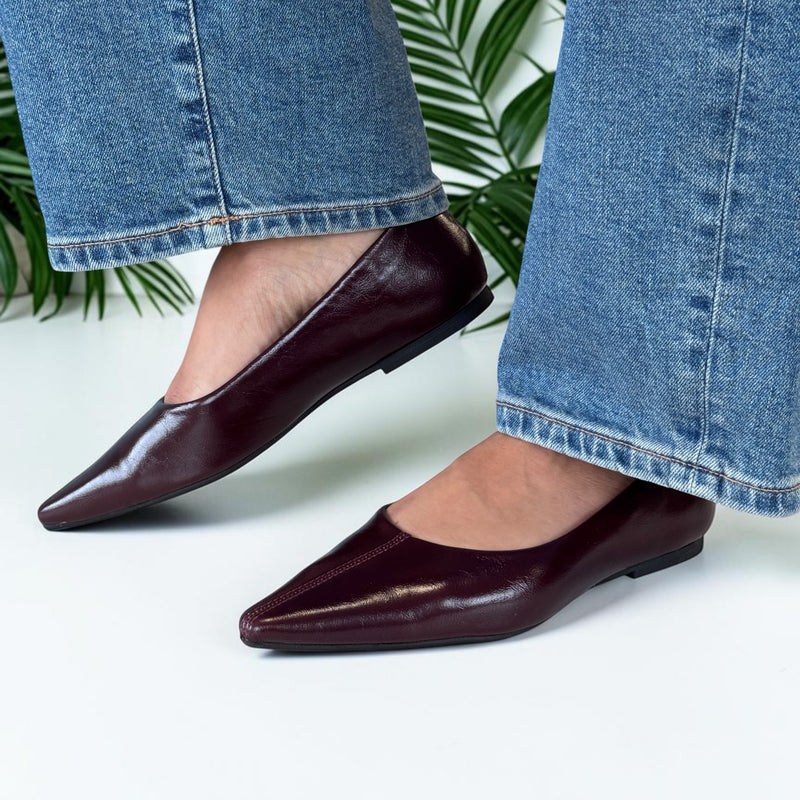 Womens Xti 146400 Flat Shoes - Burgundy