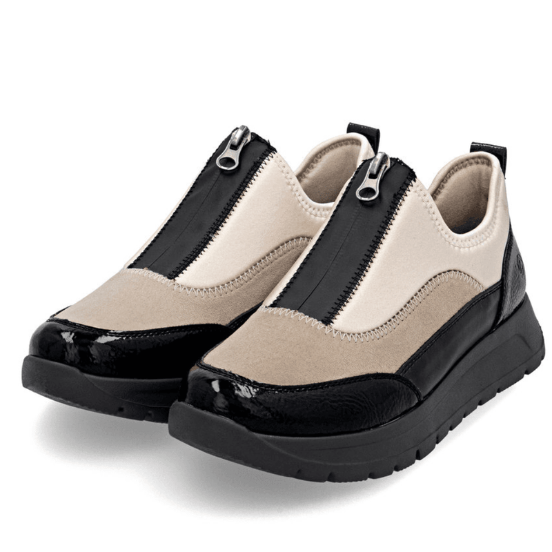 Womens Remonte D2V01 Mix Zip Front Platform Shoes - Soraya-Beige