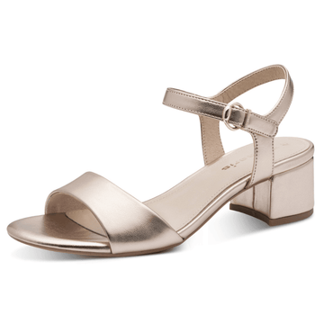 Womens Tamaris 28249 Low Block Heel Sandals - Light Gold