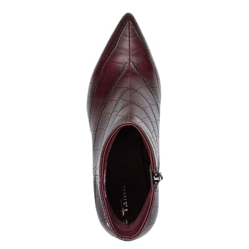 Womens Tamaris 25384 Ankle Boots - Merlot Croco
