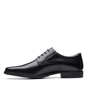Clarks Men's Howard Walk Black Leather Smart Shoe - Black