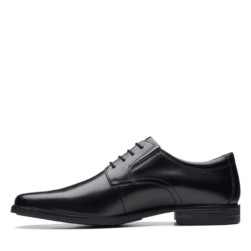 Clarks Men's Howard Walk Black Leather Smart Shoe - Black