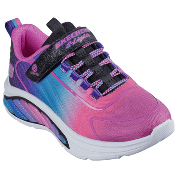 Girls Skechers Rainbow Cruisers Light Up Trainers - Black Multi