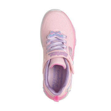 Girls Skechers 303065L Pink Butterfly Butterfly Bliss Trainer - Junior - Light Pink