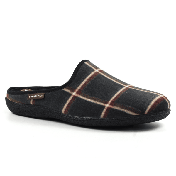 Goodyear Mens Checkmate Mule Slippers - Black