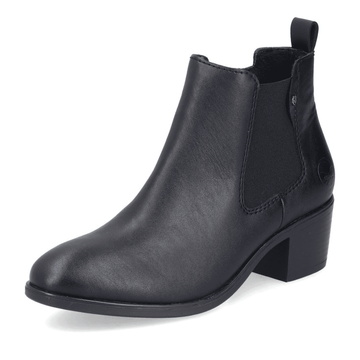 Womens Rieker 73971 Black Heeled Chelsea Boots - Black
