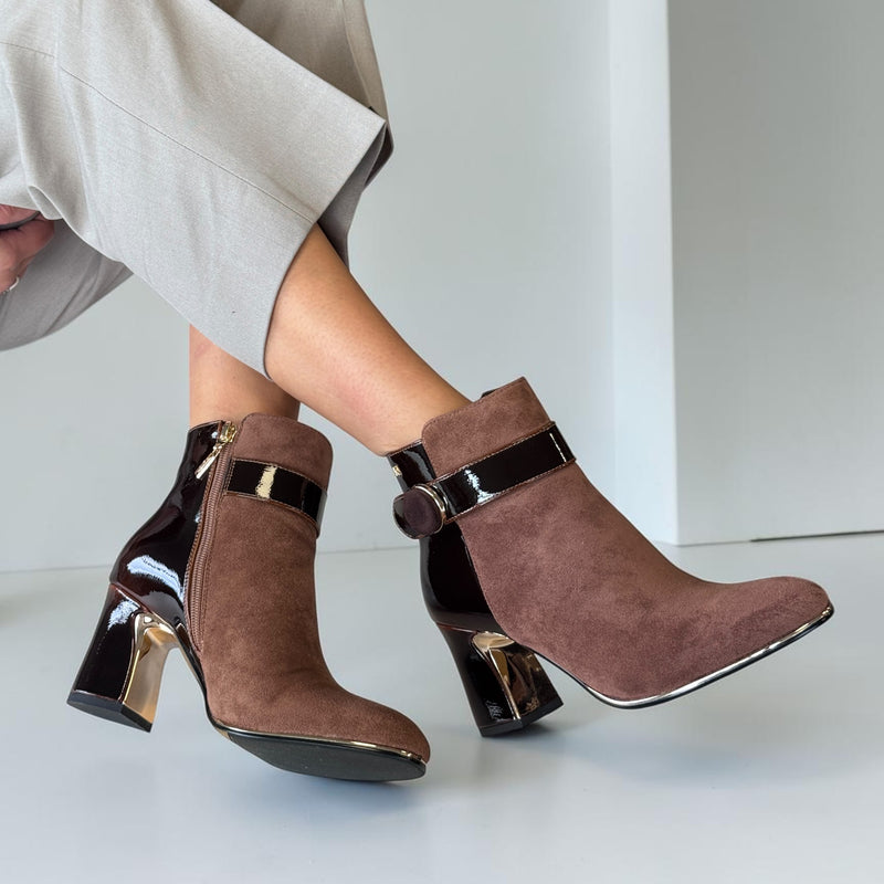Womens Kate Appleby Alconbury Fudge Mix Ankle Block Heel Boots - Fudge Mix