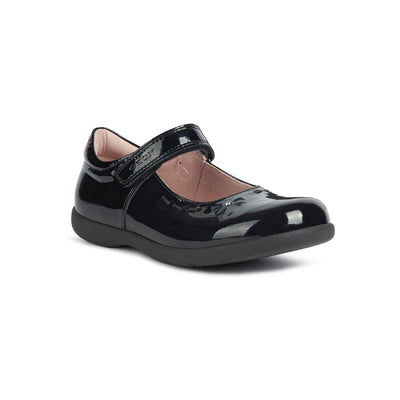 Junior Girls Geox Naimara Black Patent School Shoes - Black Patent