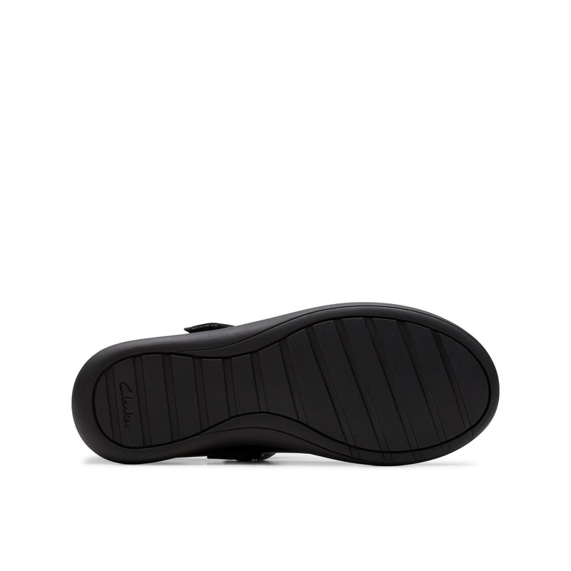 Girls Clarks Etch Pure Kid School Shoes - Black Patent