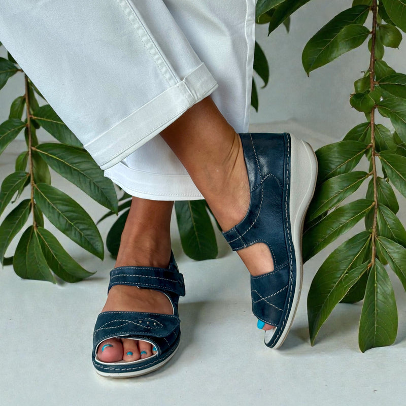 Womens Suave Yolanda 6020 Heeled Sandals - Blue