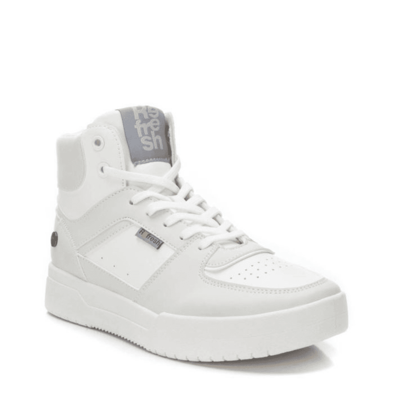 Womens Refresh White & Grey High Top Trainers - White