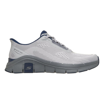 Mens Skechers Flex - Zayder Slip-Ins Trainers - Grey / Navy
