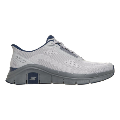 Mens Skechers Flex - Zayder Slip-Ins Trainers - Grey / Navy