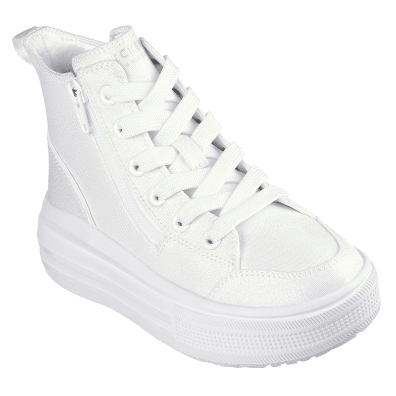 Skechers Girls Hyperlift Hi-Top Trainers - White