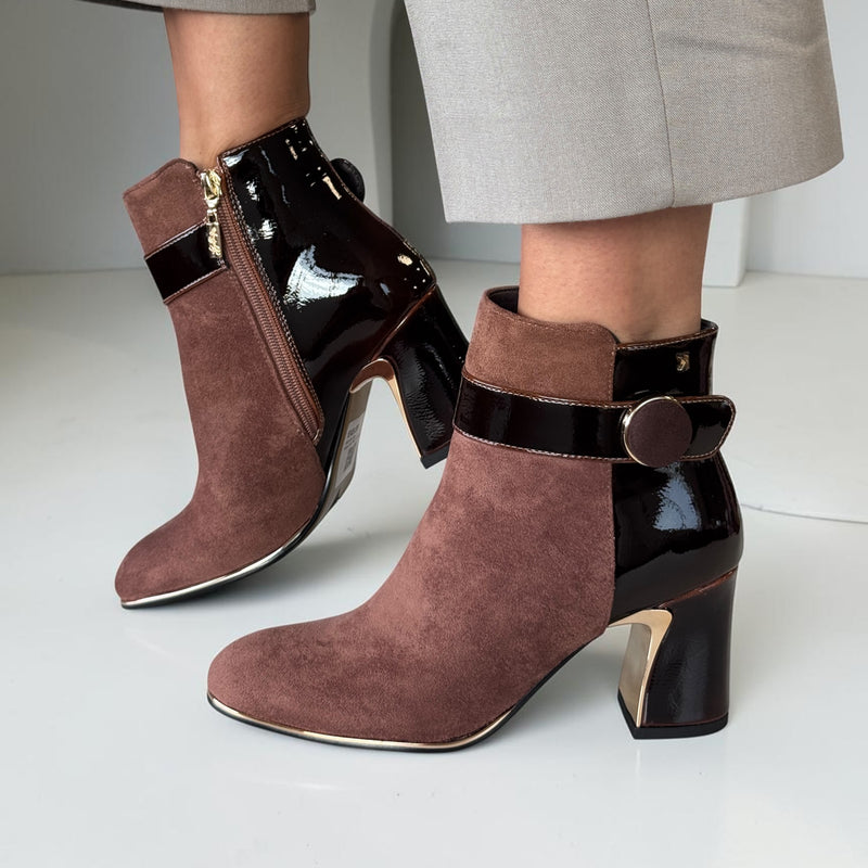 Womens Kate Appleby Alconbury Fudge Mix Ankle Block Heel Boots - Fudge Mix