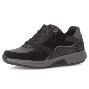 Womens Gabor Rolling Soft 76.878 Side Zip Walking Trainers - Black Combi