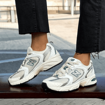 Womens New Balance 530 Trainers - Sea Salt with White