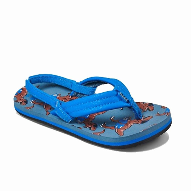 Reef Kids Infant Junior Ahi T-Rex Flip Flops Sandals - Blue