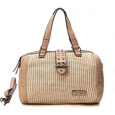Refresh Ladies Beige Detailed Branded Handbag - Beige Gold