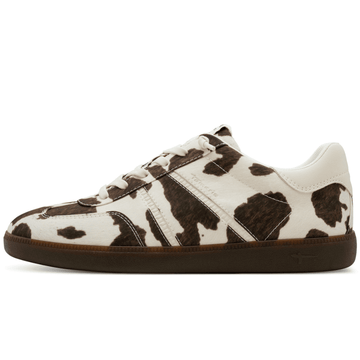 Womens Tamaris 23729 Cow Print Elastic Lace Gumsole Trainers - Cow