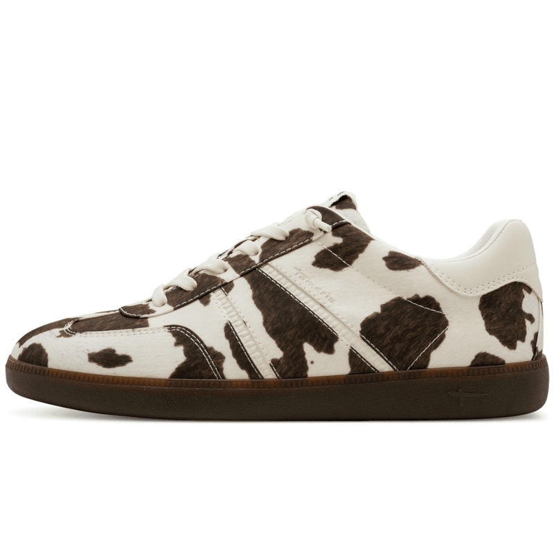 Womens Tamaris 23729 Cow Print Elastic Lace Gumsole Trainers - Cow