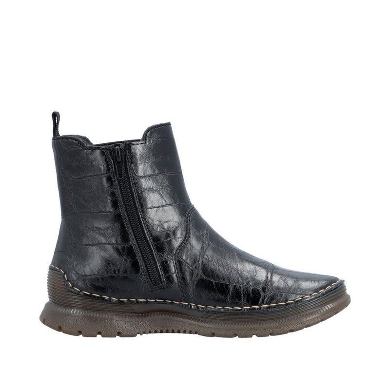 Womens Rieker 53651 Black Boots - Black