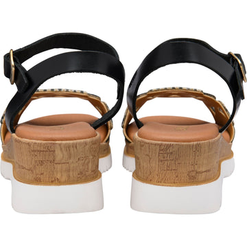 Womens Lotus ULP394 Ariah Wedge Sandals - Black