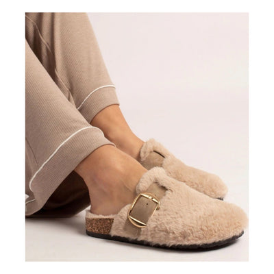 Womens Lunar Rhianna Mule Slippers - Beige