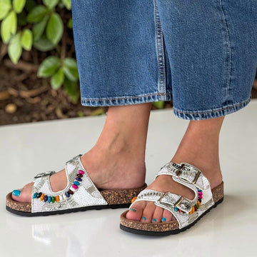 Womens Heavenly Feet Jess Sandals - White