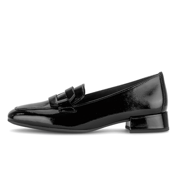 Womens Gabor 75.261 Low Heel Loafers - Black Patent
