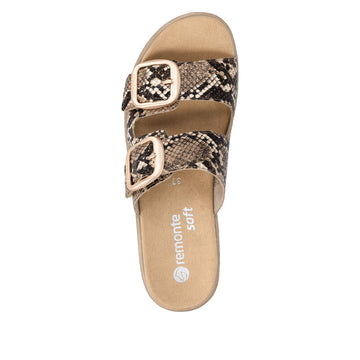 Womens Remonte D0Q66 Brown Wedge Sandal - Brown