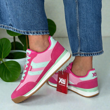 Womens Xti 145019 Multicolour Trainers - Fuchsia