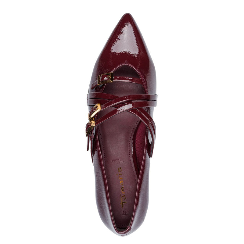 Womens Tamaris 22160 Loafers - Merlot Patent