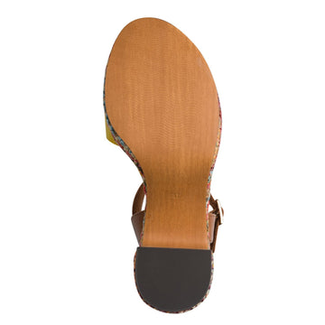 Womens Marco Tozzi 28008 Heeled Sandals - Lemon Combination