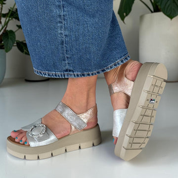 Womens Igi & Co 1160311 Silver Wedge Sandals - Silver