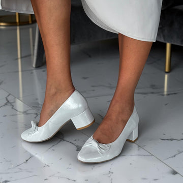 Womens Emis 7705 Court Shoes - Silver