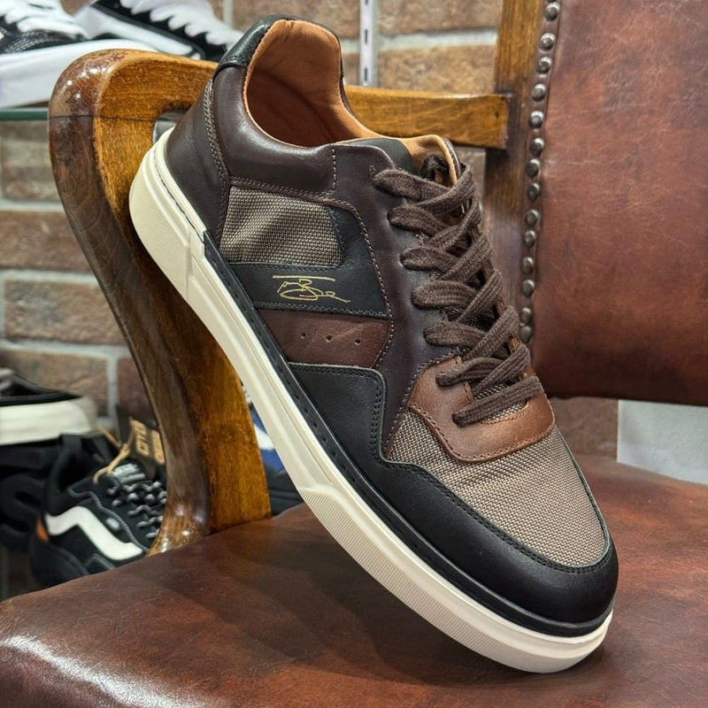 Mens Lloyd & Pryce Kleyn Lace Up Trainers - Tusk Split