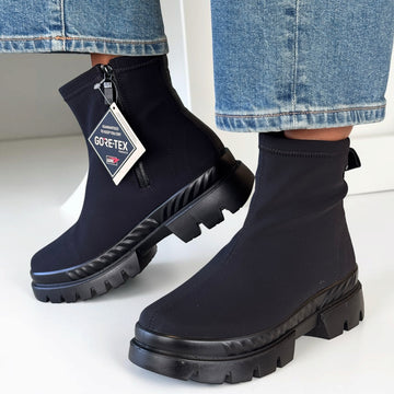 Womens Ara 14102 Mood Black Ankle Boots - Black